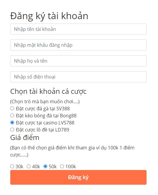 Đăng ký tài khoản đại lý bong88mobi.org