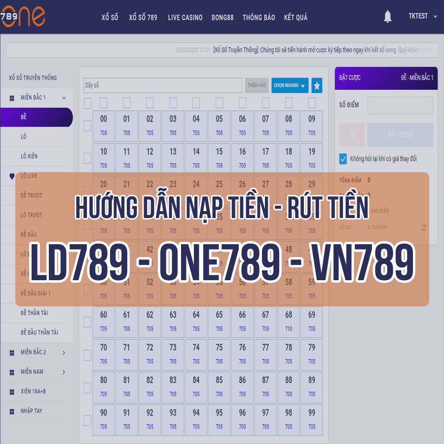 Cách nạp rút tiền LD789 – ONE789 – VN789