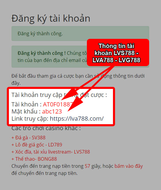 Tài khoản LVS788